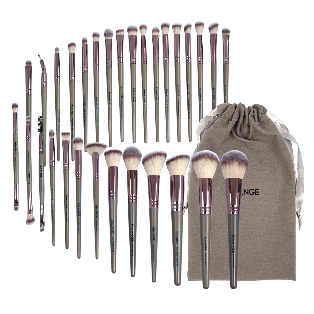 30Pcs Professional Makeup Brush Set Foundation Concealers Eye Shadows Powder Blush Blending Brushes Beauty Tools with Bag
