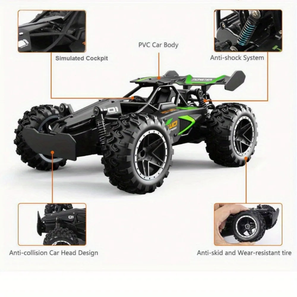 1:18 Scale High Speed 15km/h RC Racing Car 2.4G with Anti-Collision Drift Mode USB Rechargeable for Boys and Girls