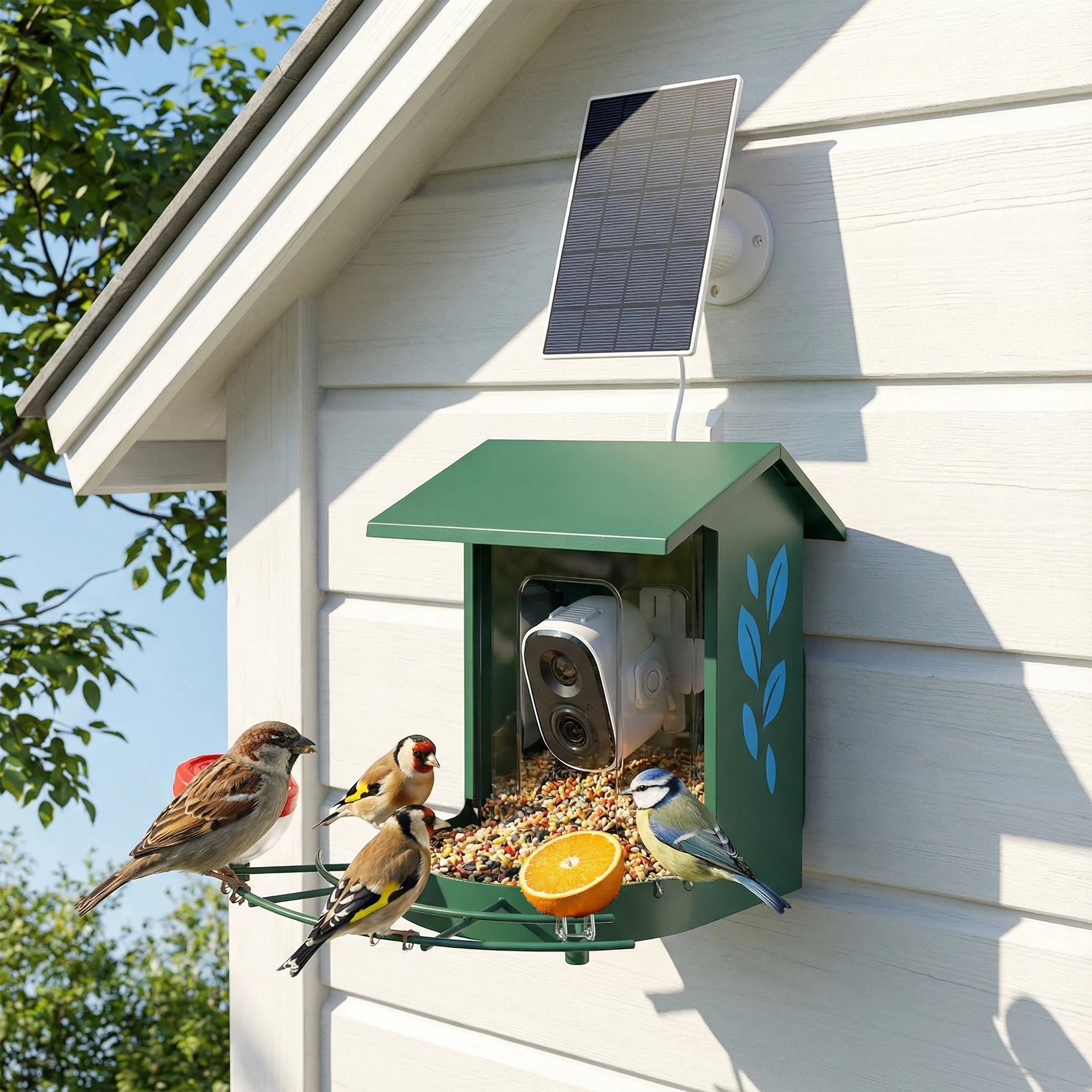 Smart Bird Feeder with 2K AI Camera Identifies 16000+ Bird Species Solar Powered with 32GB SD Card and Cloud Storage