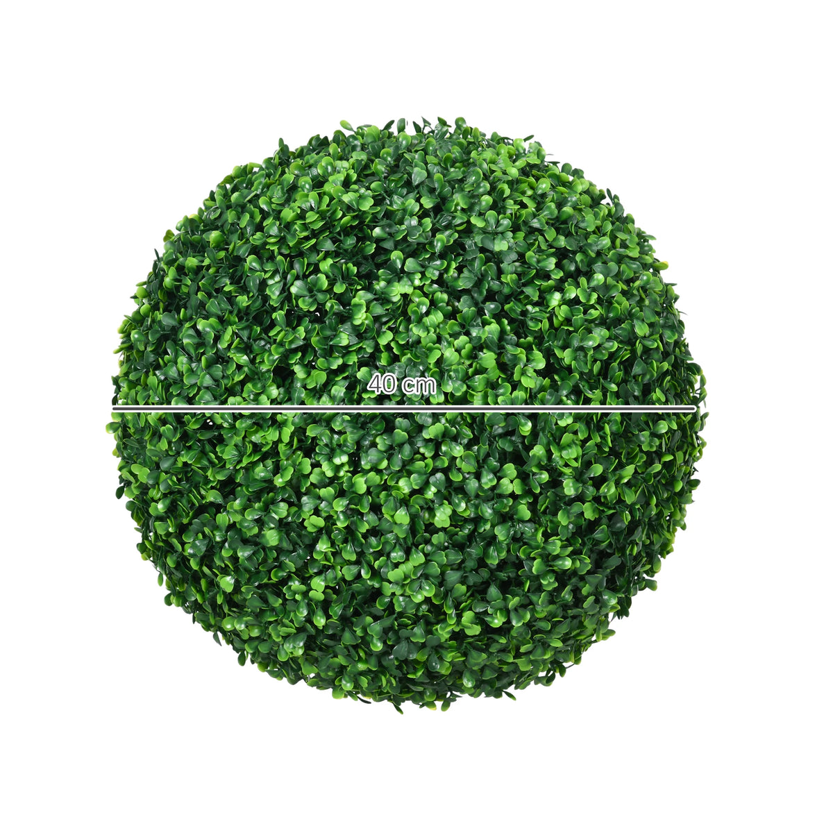 Set of 2 Artificial Boxwood Topiary Balls UV Protected Thick Plastic Hanging or Potted Indoor Outdoor