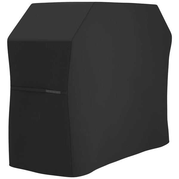 BBQ Cover for Rectangular Gas Grills 147x61x120cm 420D Oxford PU Coated with Drawstring and Hook Loop Black