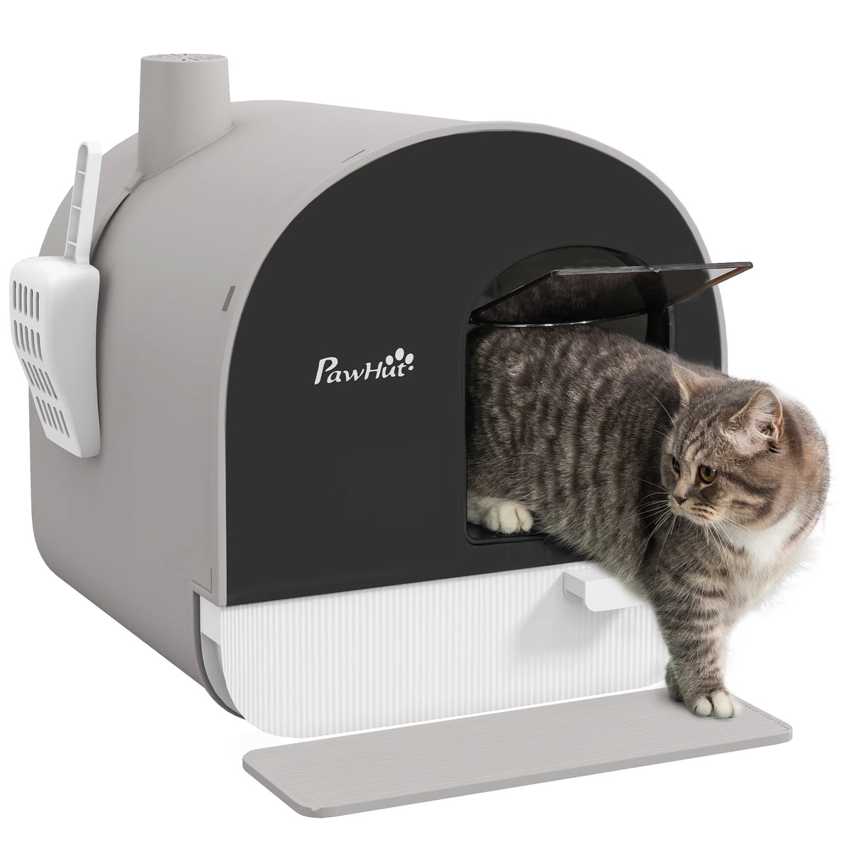 Enclosed Kitten Litter Tray with Lid, Scoop & Flap Door