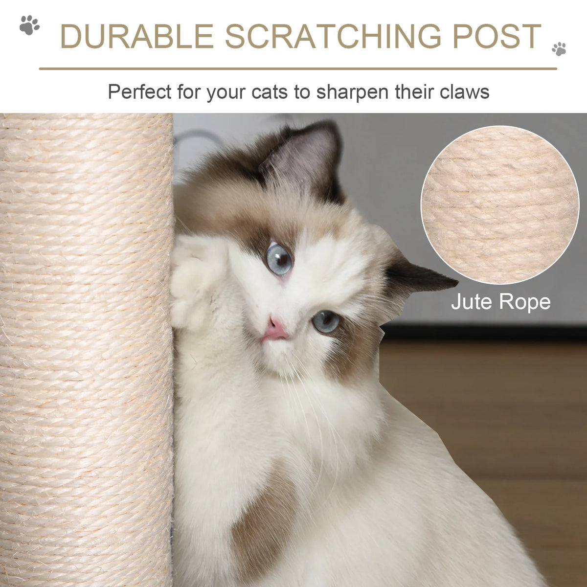 Cat Tree Kitten Tower with Scratching Post, Condo and Plush Perches, Grey