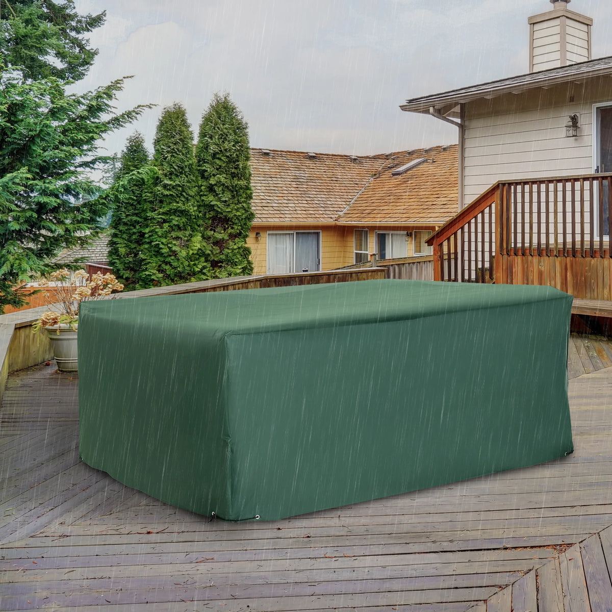4 Sizes Protective Furniture Cover for Garden Wicker Rattan Furniture, Protection from UV, Rain and Birds