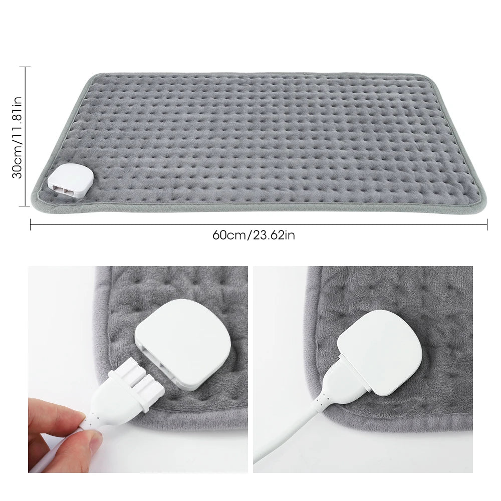 Electric Heating Pad with 9 Heat Settings and 4 Timers, UK Plug