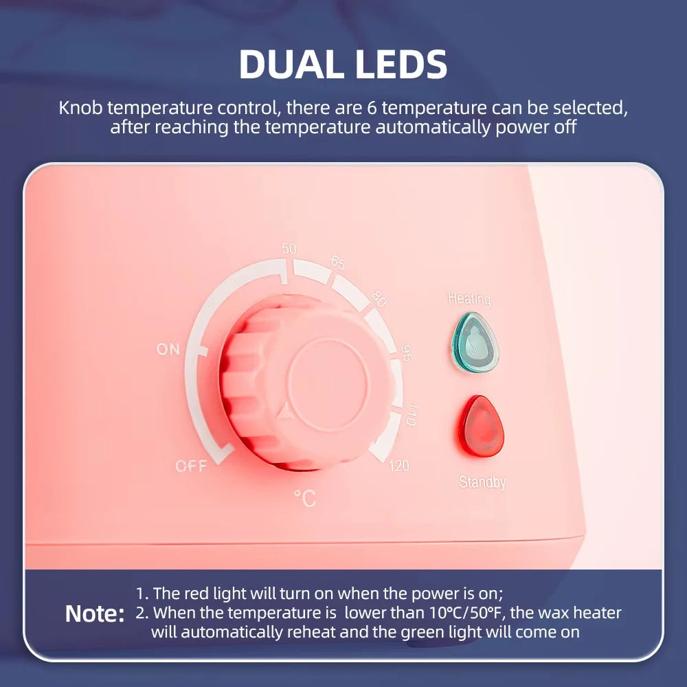 500ml Hair Removal Wax Warmer Kit with 4 Packs of Hard Wax Beans and 20 Sticks, UK Plug