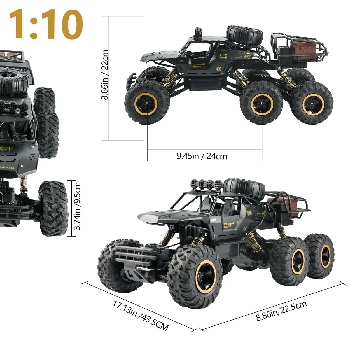1:12 Scale 4WD RC Car 2.4G Remote Control Buggy 4x4 Off-Road Truck with Metal and ABS Construction for Kids and Adults