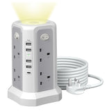 2 Tier Power Strip with 8 Outlets 4 USB USB C PD 20W Fast Charging