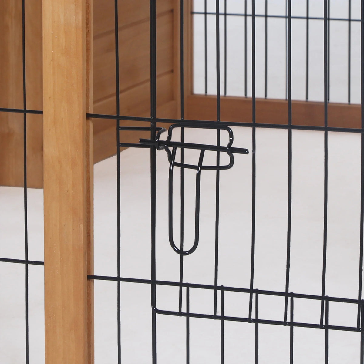 Rabbit Hutch with Openable Top 123cm Guinea Pig House Fir Wood Mesh Run Asphalt Roof Yellow