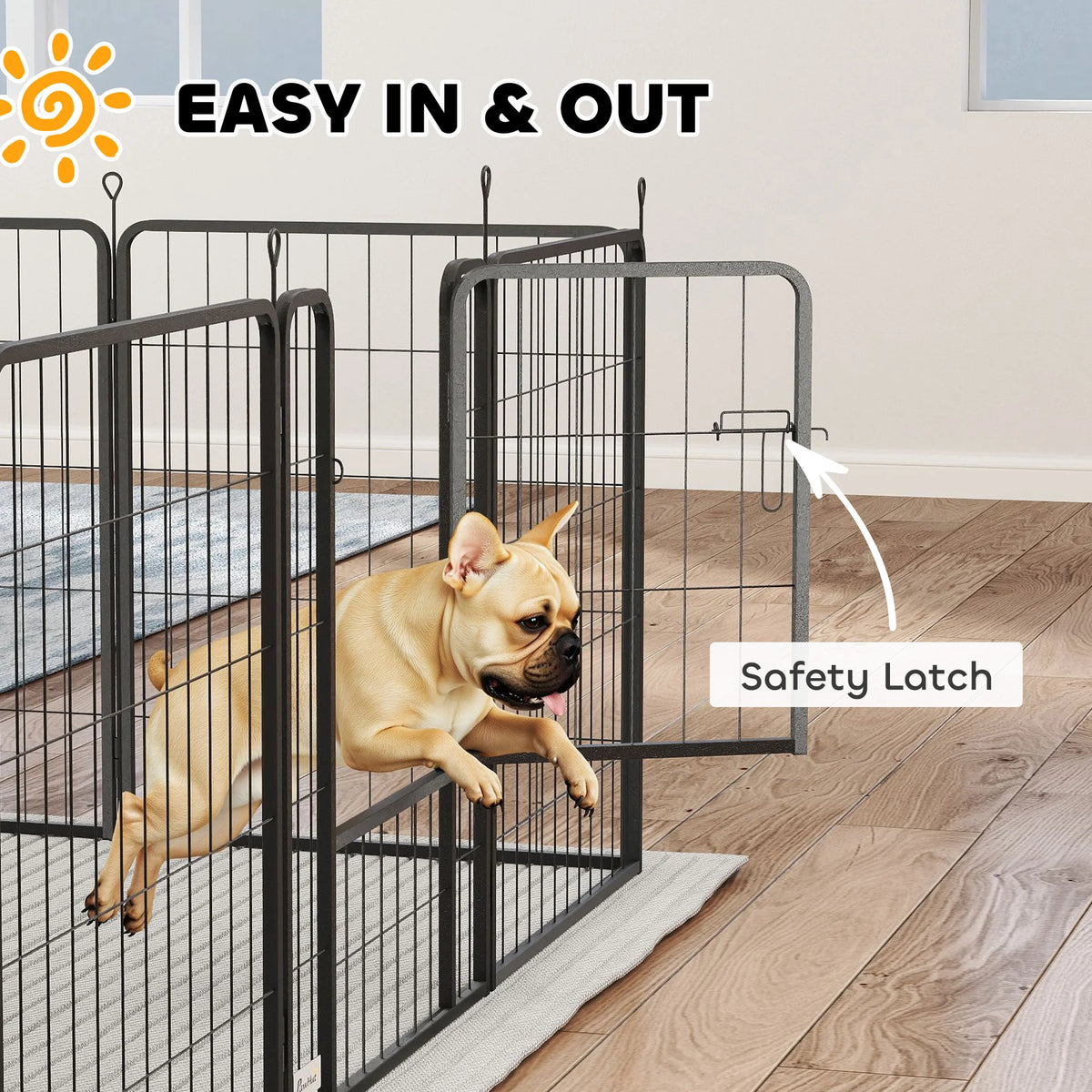 Dog Pen, 12 Panels Puppy Pen for Medium Dogs, 80cm High, Black