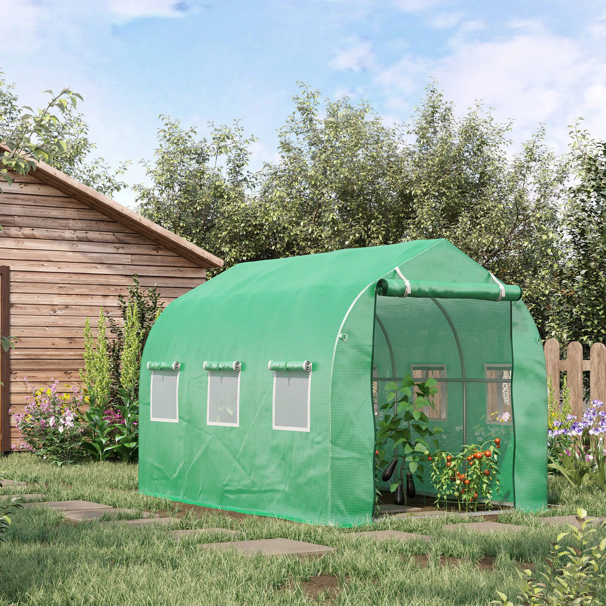 Walk-In Polytunnel Round / Gable Top Garden Greenhouse Heat Shed 3 x 2 x 2m