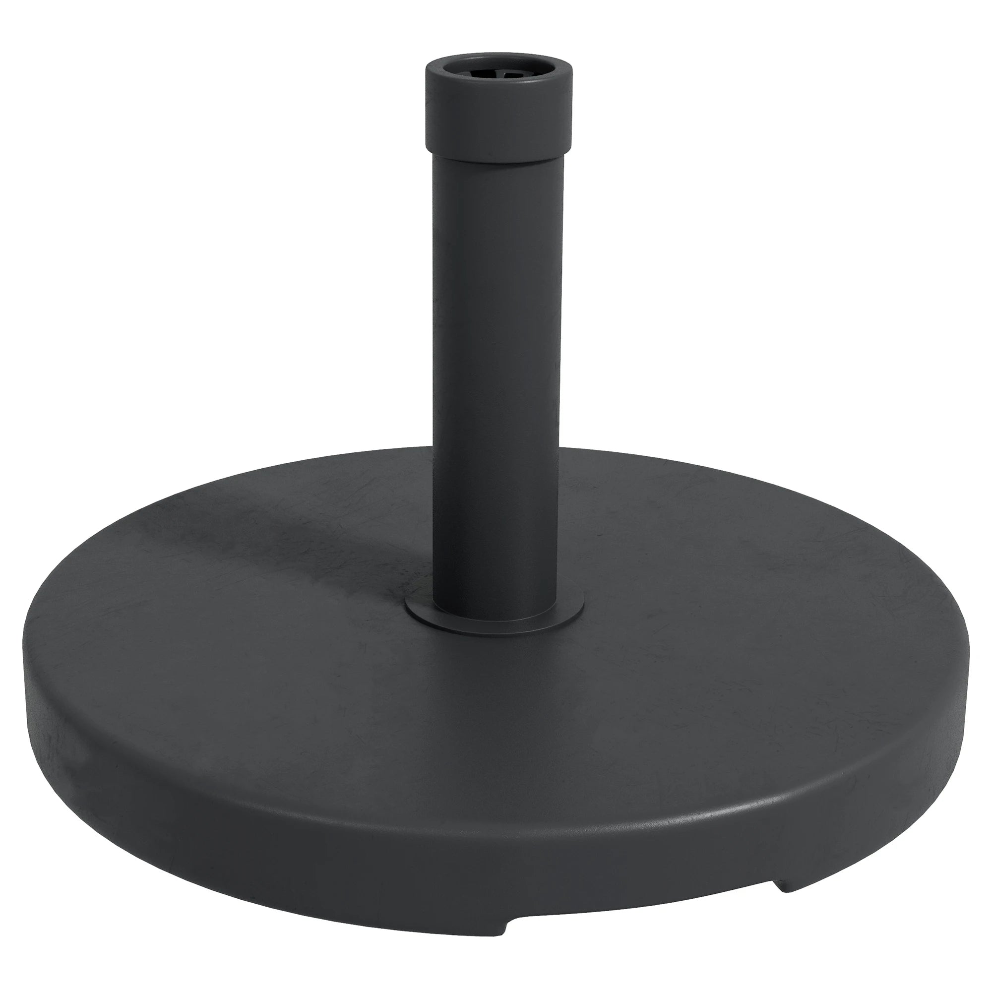 15kg Concrete Parasol Base Round Umbrella Stand with Carry Handle Fits 24-38mm Poles Garden Patio Black 46.5cm