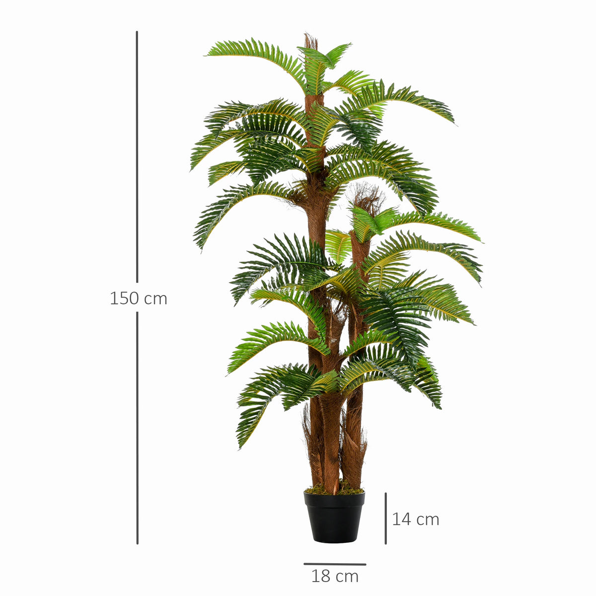 Artificial Palm Plant Fake Tree for Home or Office, 150cm