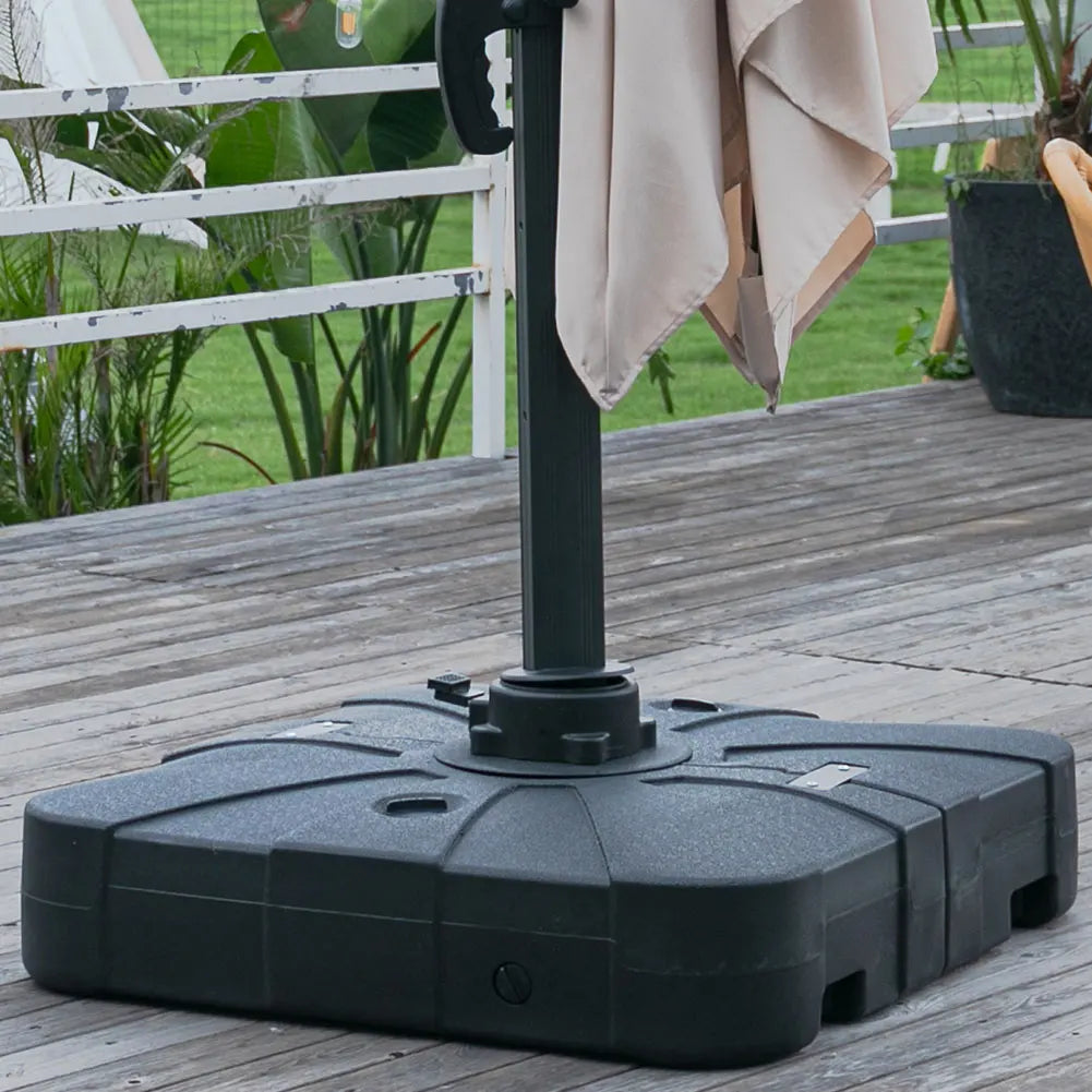 HDPE Square Plastic Outdoor Umbrella Stand, Fillable Parasol Base
