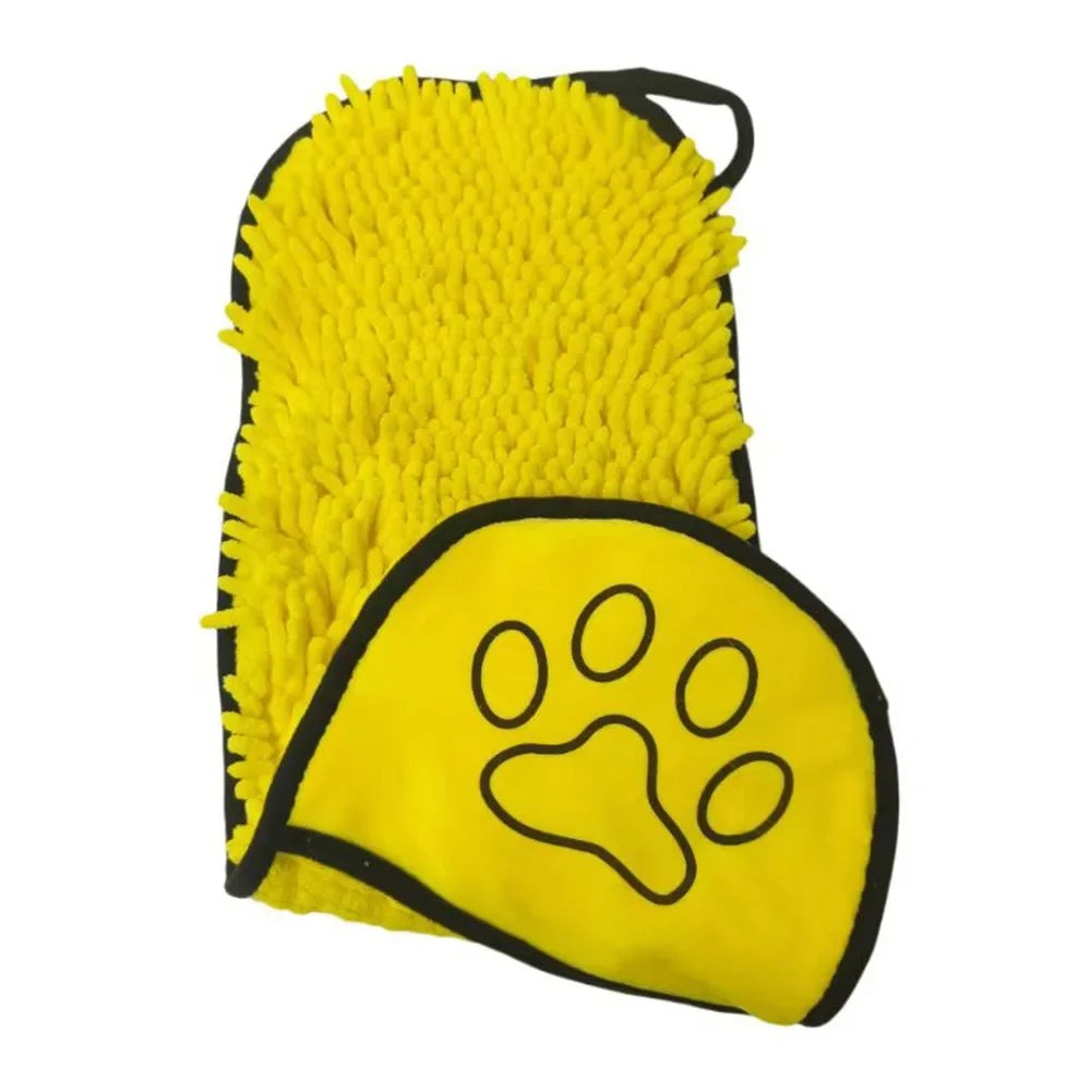 Super Absorbent Pet Bath Towel Quick Dry Chenille Microfibre Drying Cloth for Dogs and Cats 53x22cm