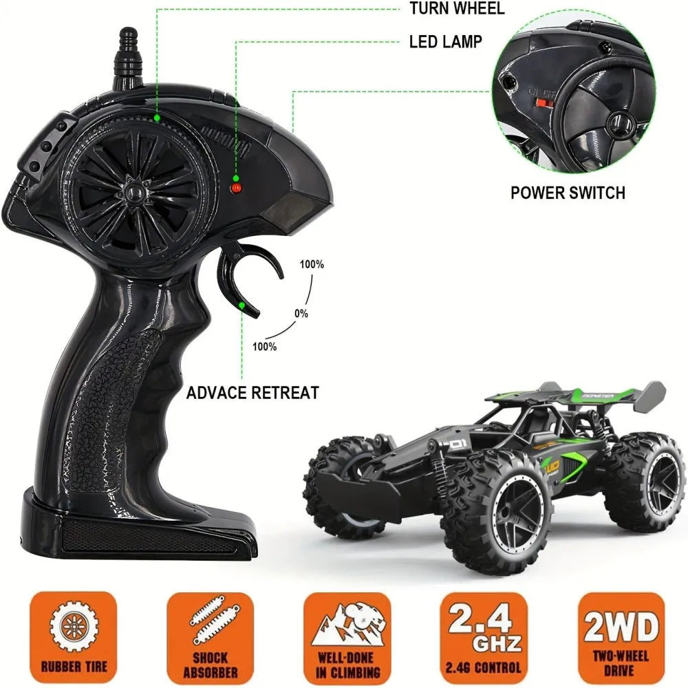 1:18 Scale High Speed 15km/h RC Racing Car 2.4G with Anti-Collision Drift Mode USB Rechargeable for Boys and Girls