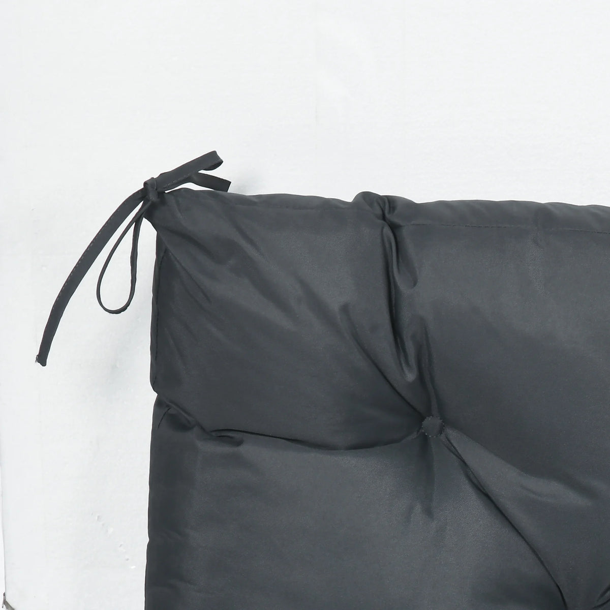 2 Seater Garden Bench Cushion, Outdoor Seat Pad with Ties, Dark Grey