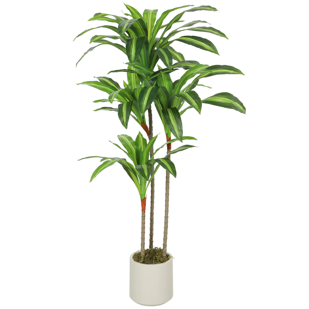 Artificial Dracaena Tree 120cm with 60 PEVA Leaves Bendable Wire Filled Trunks Potted Faux Plant