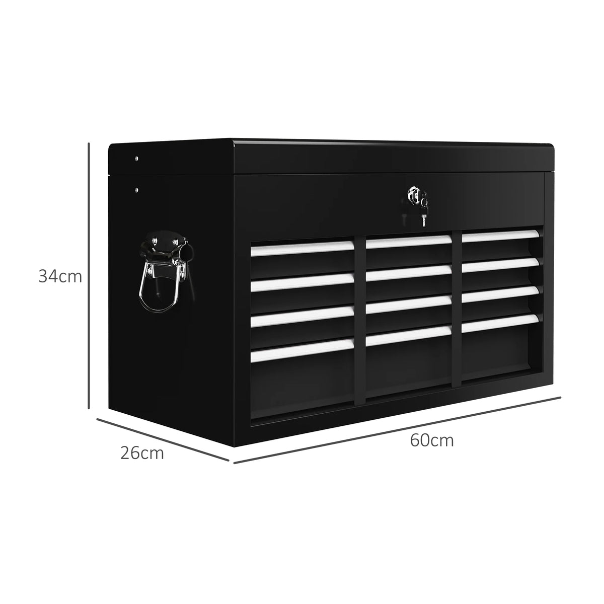 6-Drawer Lockable Metal Tool Chest with Ball-Bearing Runners, Black