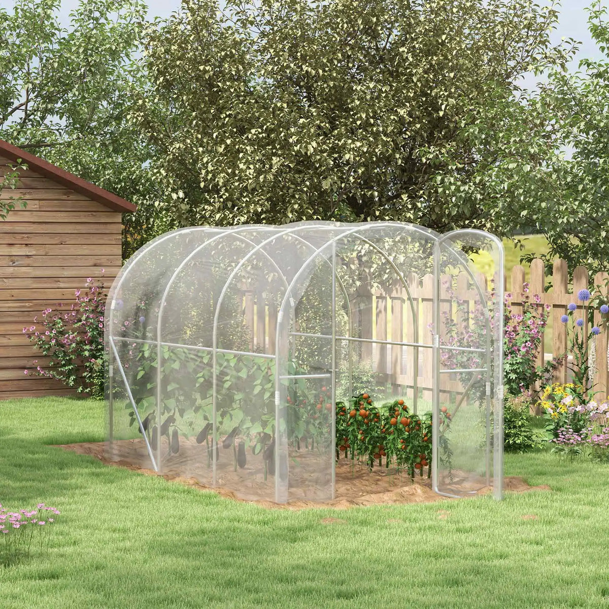 Polytunnel Greenhouse with Pe Cover, Walk-In Grow House, 3 X 2 X 2m