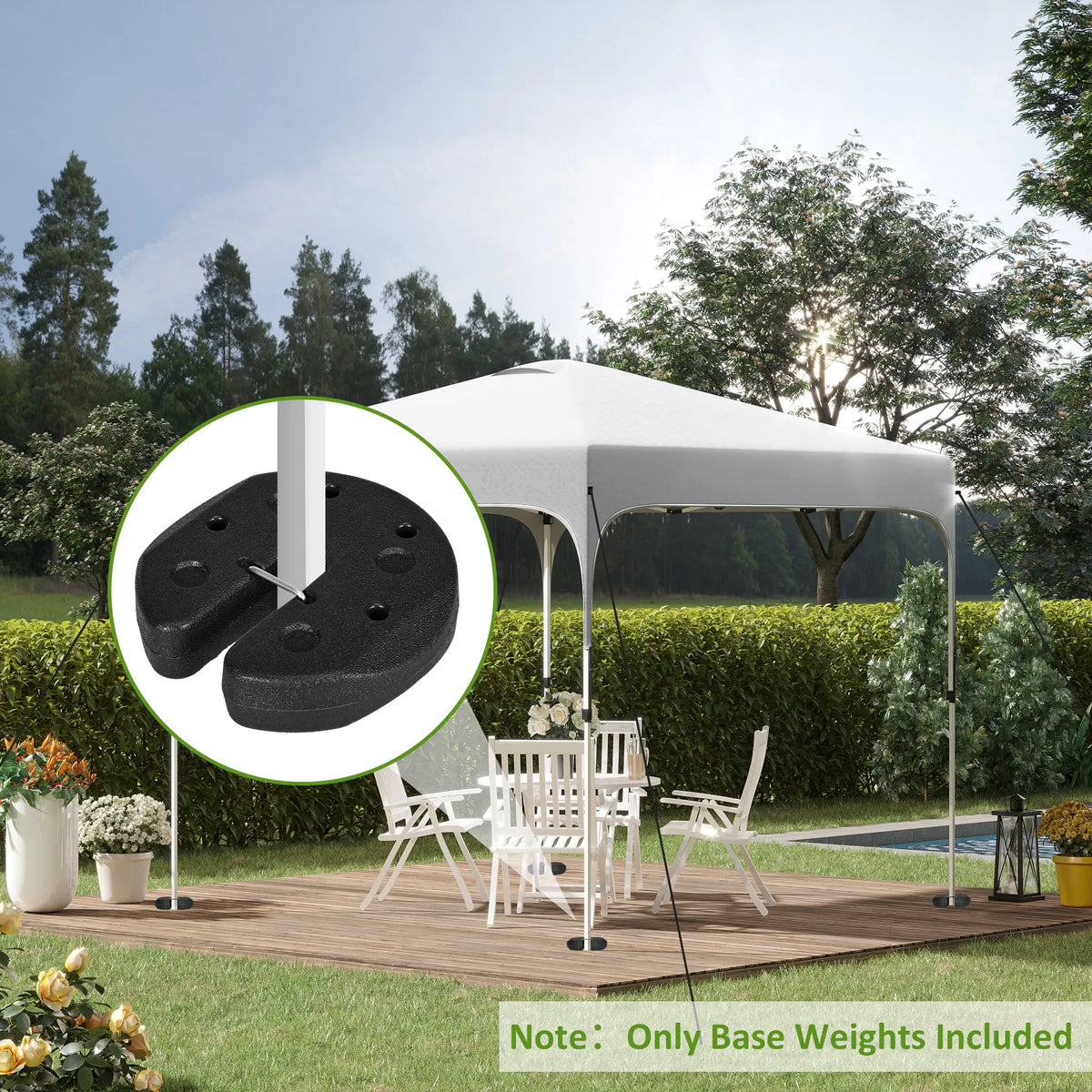 Gazebo Weights Set of 4 with Reinforcing Pins and Carry Belt, 12kg