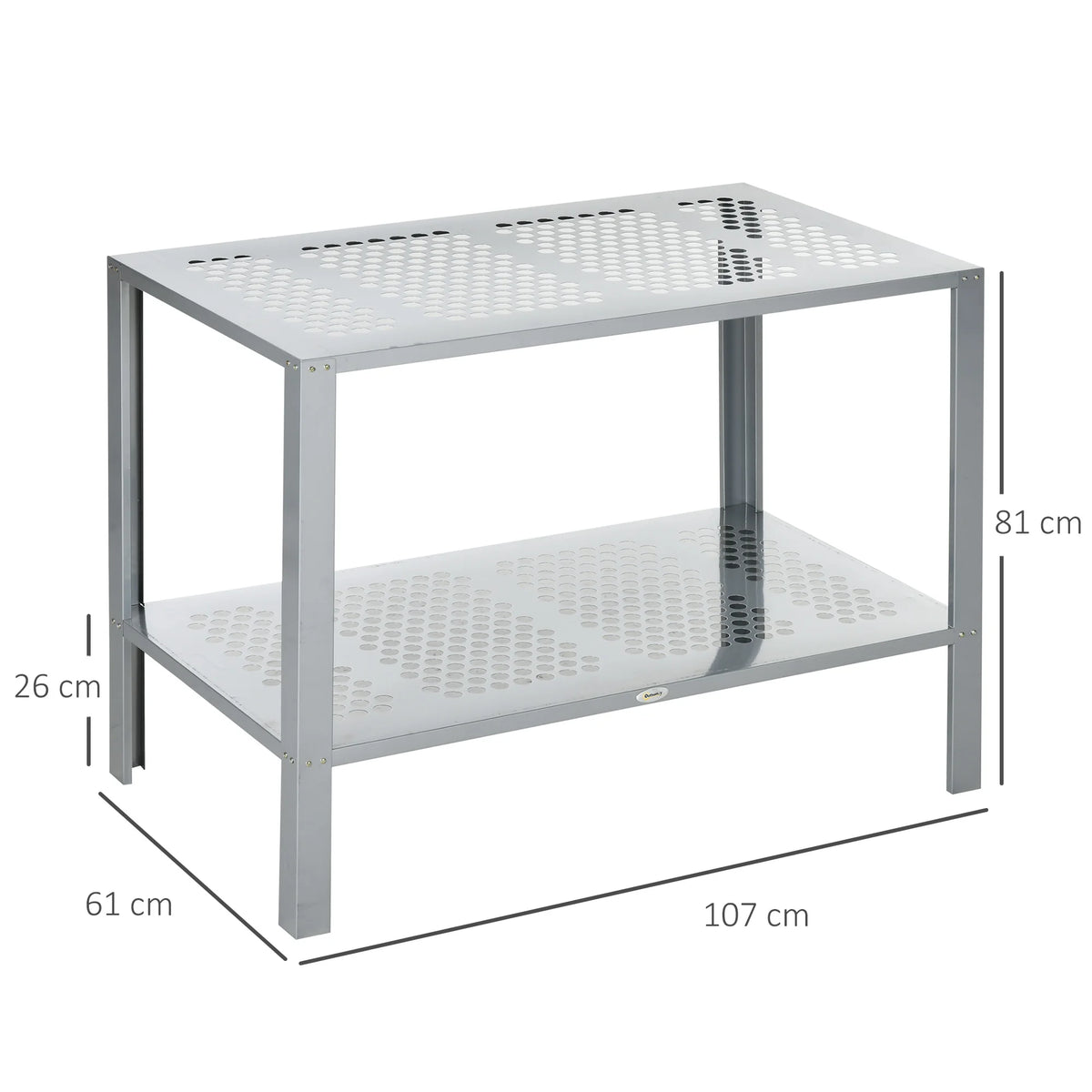 2-Tier Freestanding Plant Stand, Corner Flower Shelf for Indoor and Outdoor