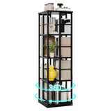 4-Tier 360° Rotating Metal Bookshelf with 16 Compartments | Slim Corner Storage Rack 54 Inch Floor Standing