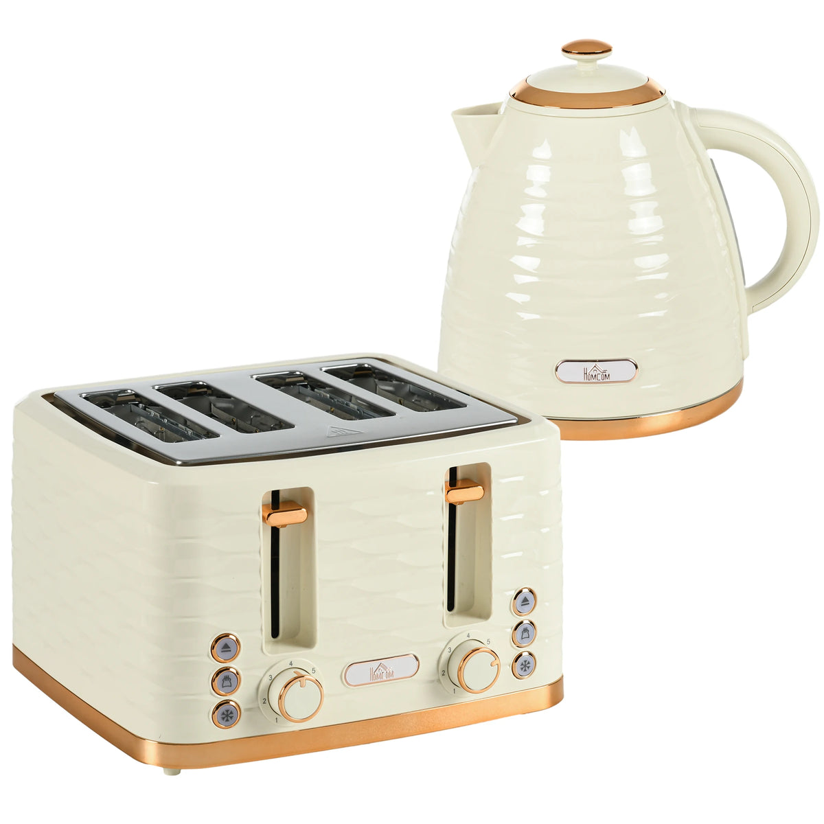 Kettle and Toaster Set, 1.7L Kettle & 4 Slice Toaster with Browning Control