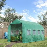 4 x 2m Walk-In Polytunnel Greenhouse Galvanised Steel Frame with Zipped Roll-Up Door and Windows for Garden Growing