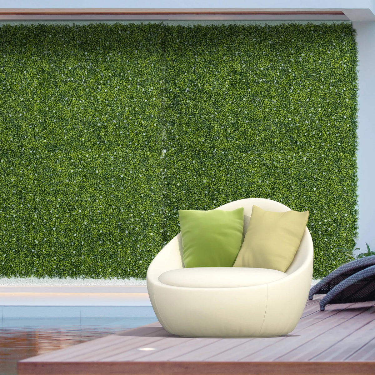 12PCS Artificial Boxwood Wall Panels 50cm x 50cm Grass Privacy Fence Screen Faux Hedge Greenery Backdrop