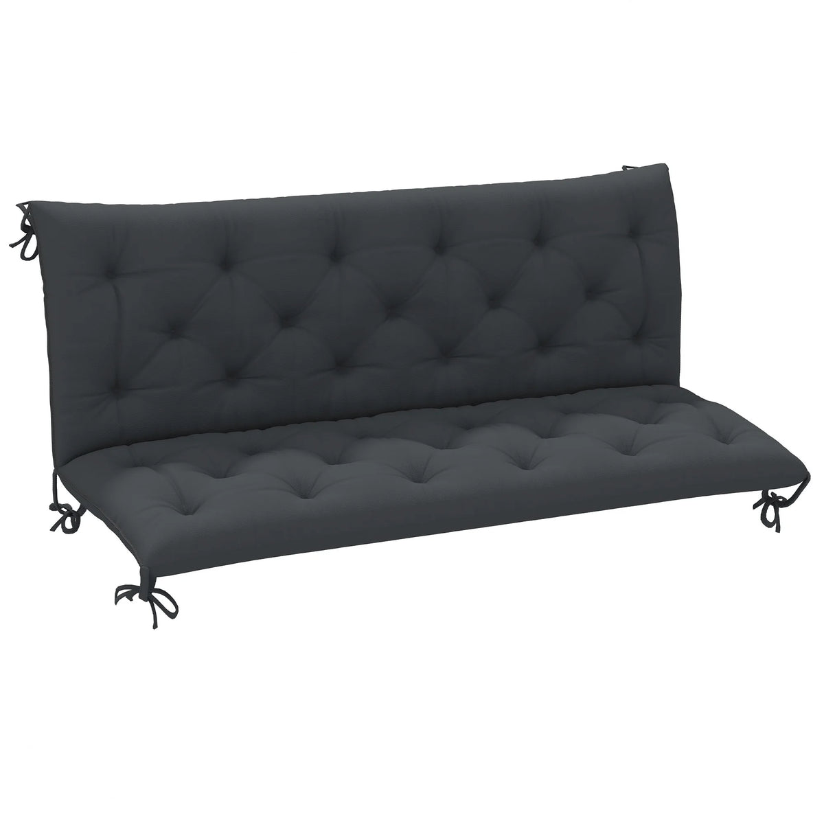 3 Seater Garden Bench Cushion with Ties, 150cm