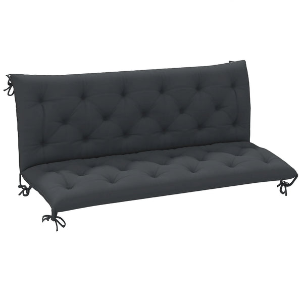 3 Seater Garden Bench Cushion with Ties, 150cm