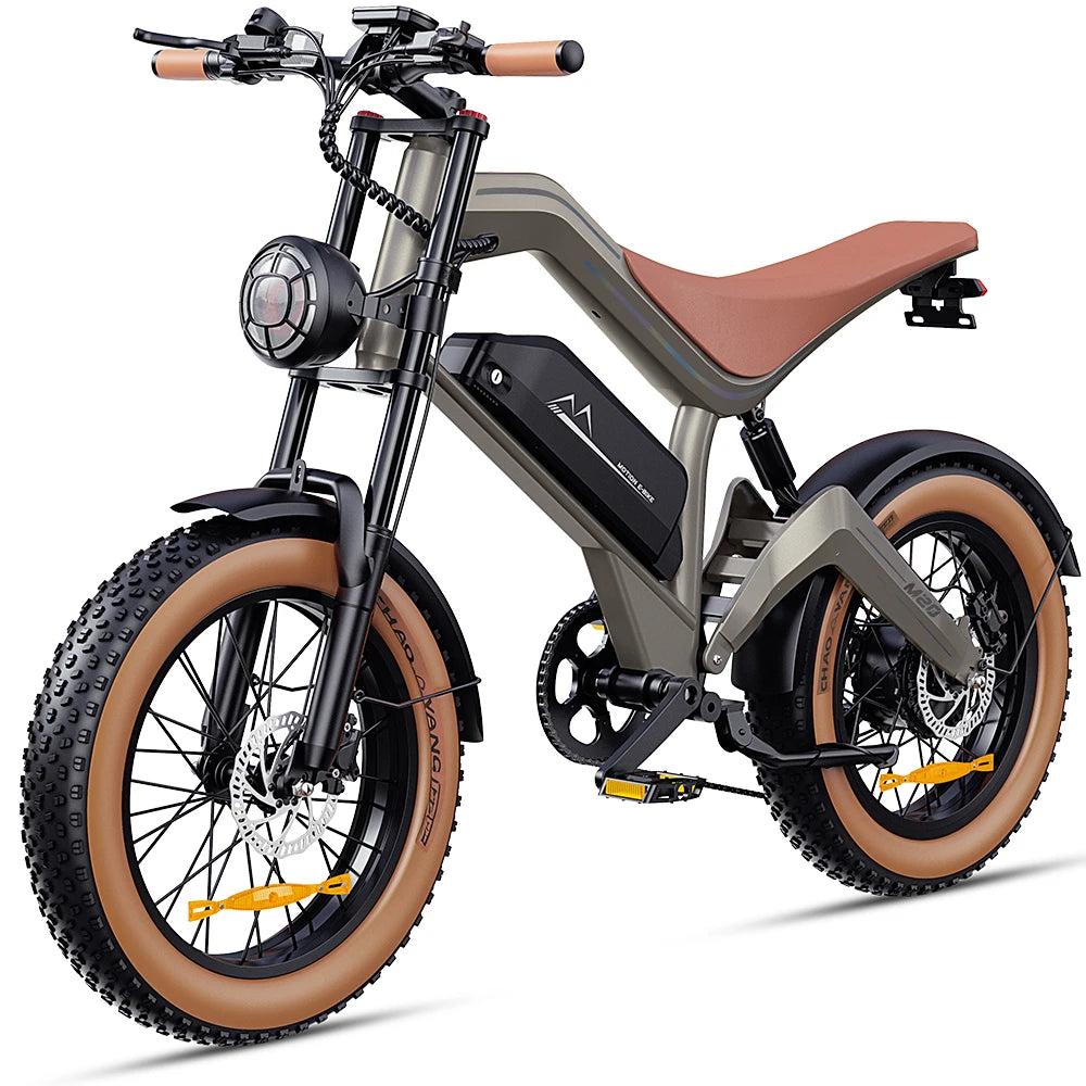 M20 Fat Tyre Electric Bike with 48V 18.2Ah Battery, 20 x 4.0 Inch Puncture-Resistant Tyres and IP54 Rating