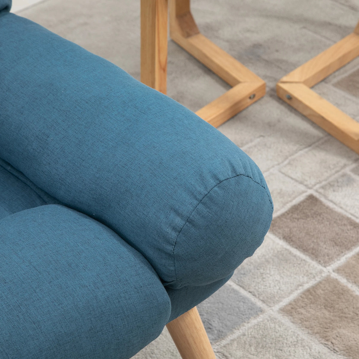 Recliner Chair with Ottoman, 3 Position Reclining Lounger with Footstool, Blue