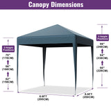 2x2M Pop Up Gazebo Waterproof Canopy with Adjustable Steel Frame