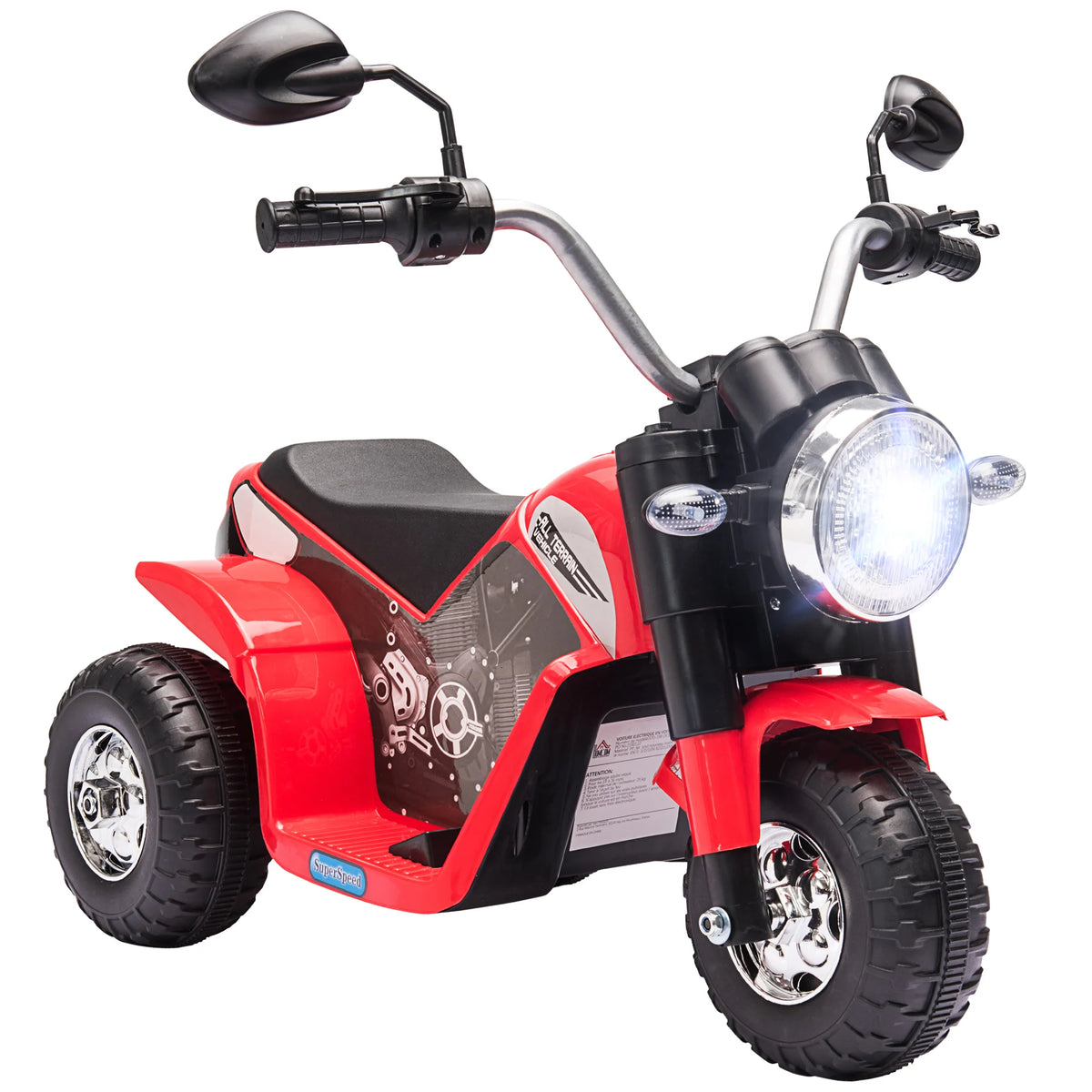 Kids 6V Electric Ride-On Motorcycle with Lights and Horn, 18-36 Months