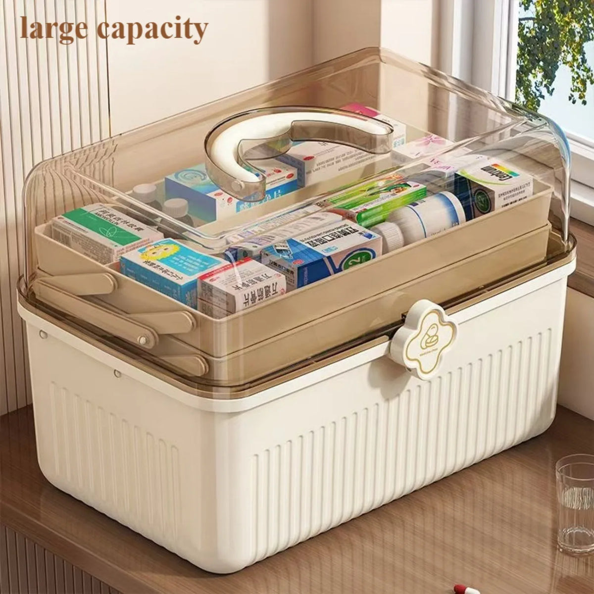 Large Capacity Medicine Storage Box Multi Layer First Aid Organizer Home Medical Storage Case