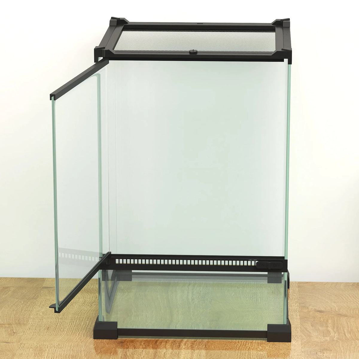 Glass Reptile Terrarium with Mesh Lid, Vivarium for Lizards, Frogs and Tortoises