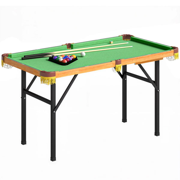 4ft Folding Pool Table with 2 Cues, 16 Balls, Triangle and Chalk