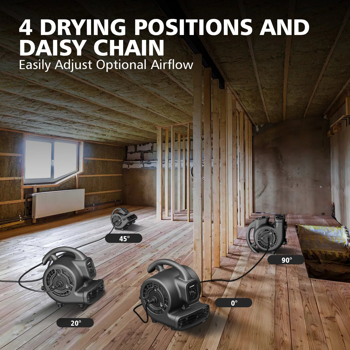 P-80A Centrifugal Air Mover, Stackable Carpet Dryer and Floor Blower Fan