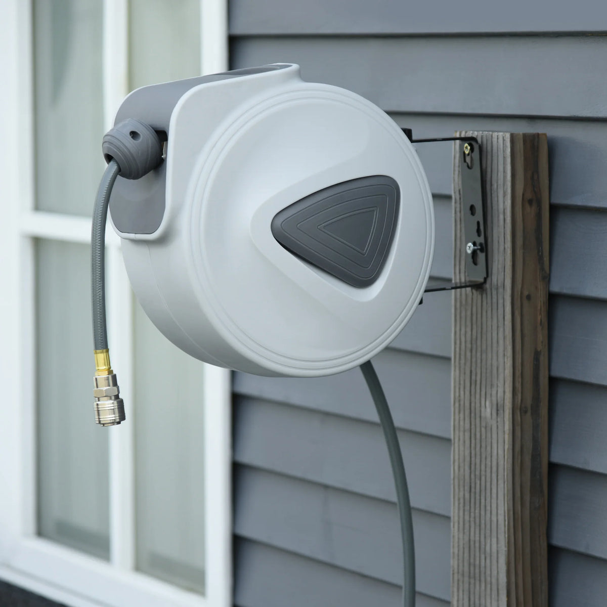 Retractable Air Hose Reel 10m plus 90cm Auto Self Winding Wall Mounted 1/4 Inch with 180 Degree Swivel