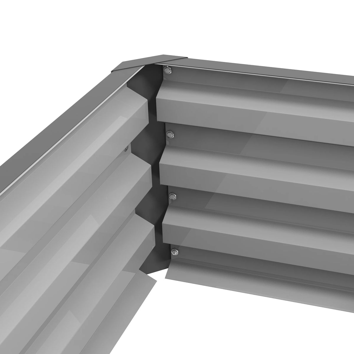Raised Garden Bed Steel Planter with 30.5cm High Panels Open Bottom Powder Coated Light Grey