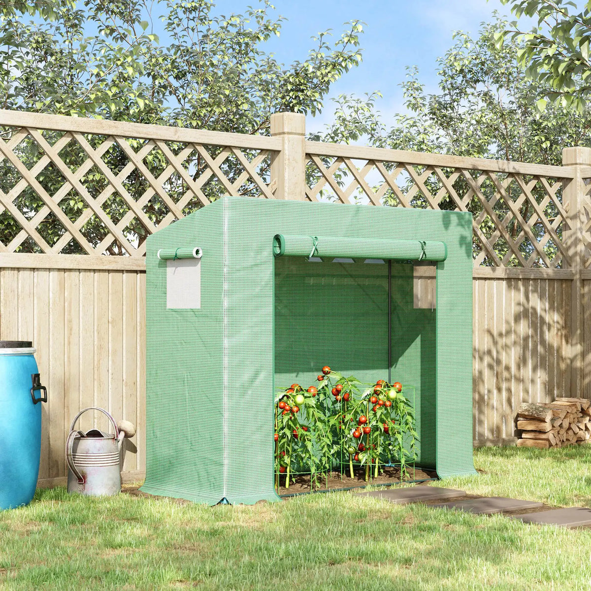 200X76X168Cm Walk-In Garden Greenhouse Tomato Plant House Durable Frame