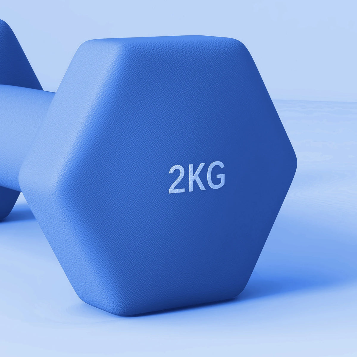 Hexagonal Dumbbells Set of 2, 2 x 2kg, Blue