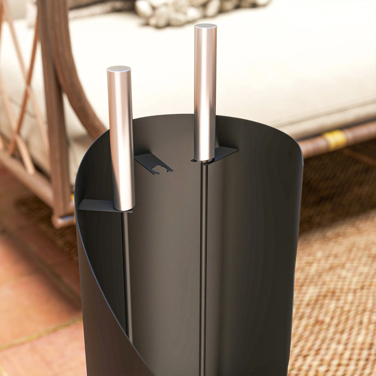 4 Pieces Fireplace Companion Set, Metal Fireplace Accessories, Black