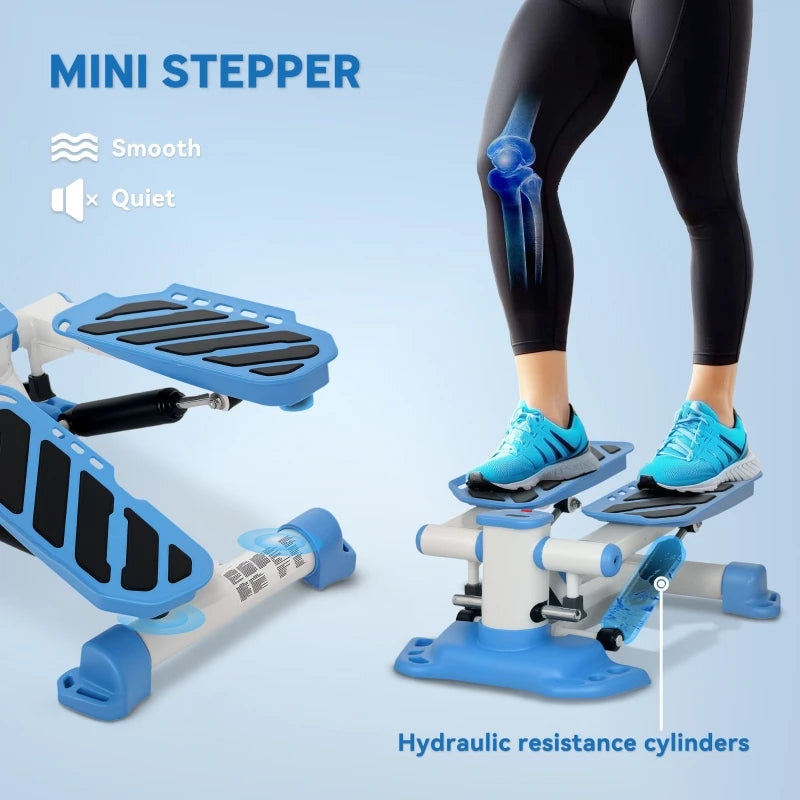 Portable Mini Stepper LCD Display Anti-Skid Pedals 100kg Capacity Compact Fitness Machine for Home Gym Office Blue