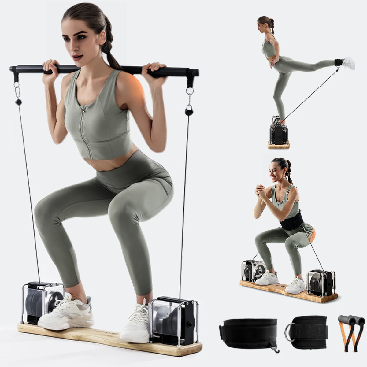 All in One Strength Trainer Adjustable 7–17kg Resistance Full Body Portable Home Workout Device
