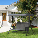 3-Seater Garden Swing Chair with High Back, Adjustable Canopy, Mesh Seat and Side Pouches
