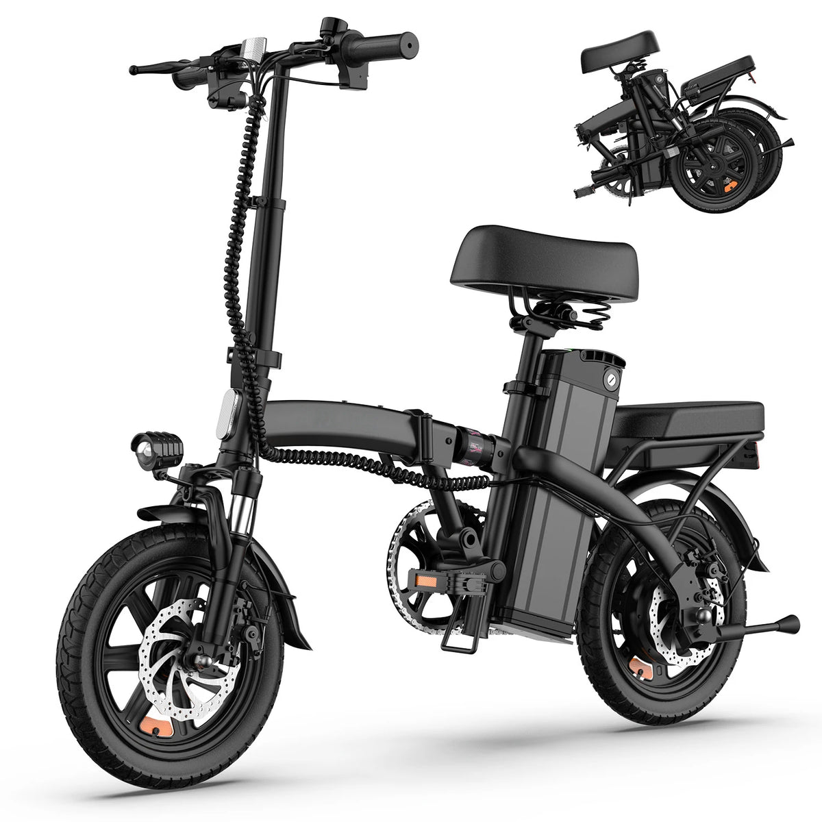 F1L 14 Inch Folding Electric Bike with 250W 48V Motor and 7.5Ah Battery, Aluminium Frame
