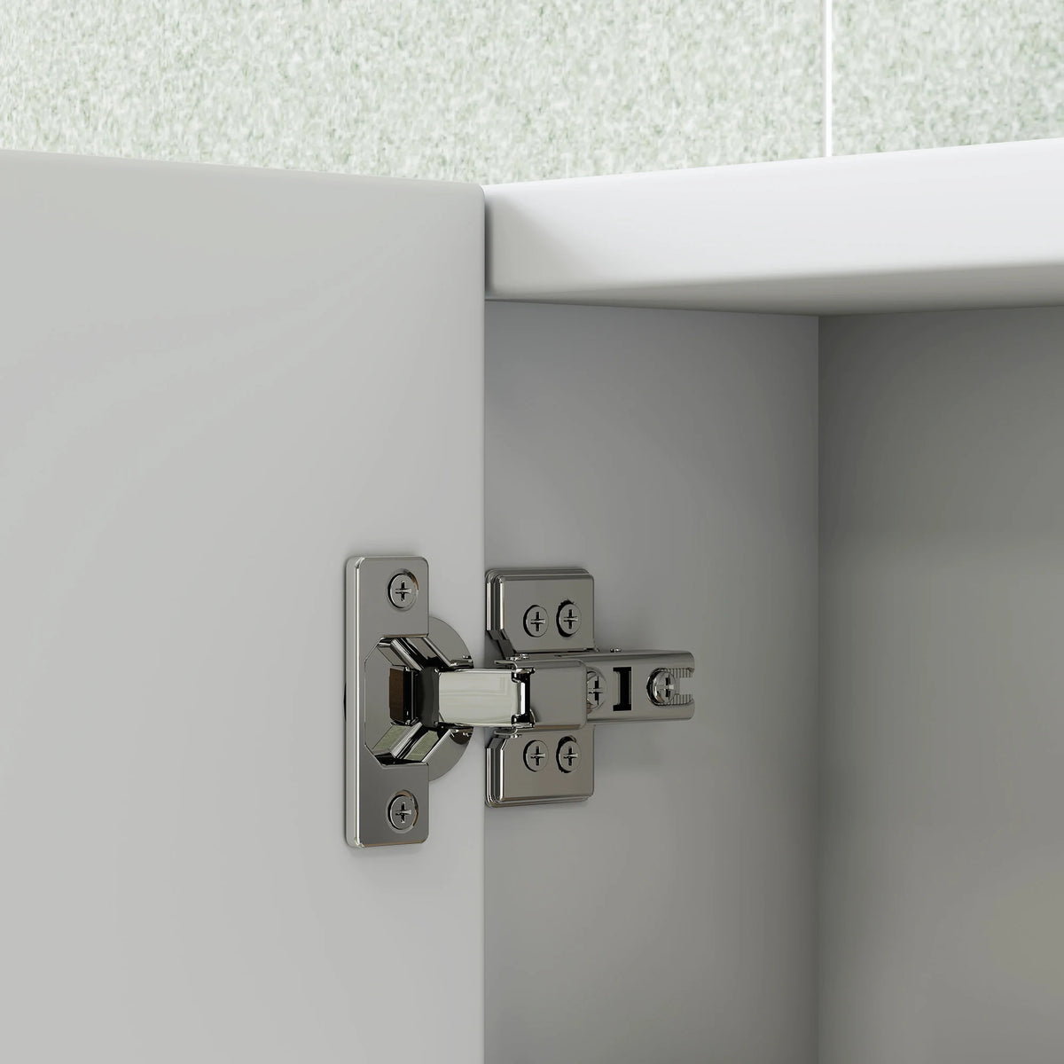 Wall-Mounted Bathroom Mirror Cabinet with 3 Mirrored Doors and Adjustable Shelves, White